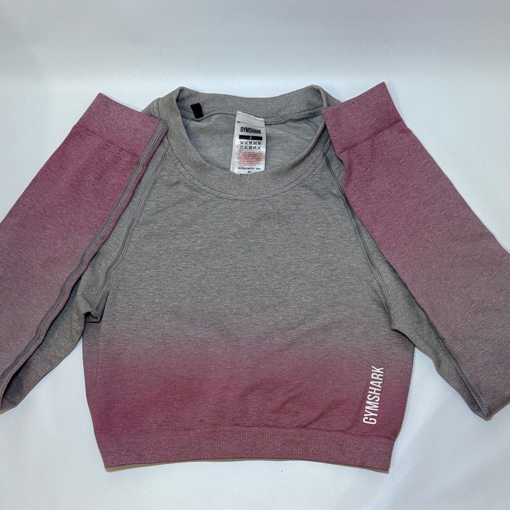 Gymshark Grey to Mauve Ombre Crop Sweatshirt